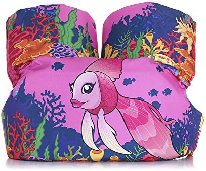Puddle Jumper Deluxe Life Jacket, Kids Swim Vest, 30-50 lbs (Pink Fish)
