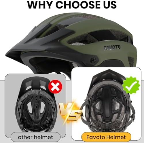 Radhelm Fahrradhelm Damen Herren - Dreischalenstruktur 14 Belüftungsöffnungen Abnehmbares Innenfutter Visier Verstellbar Kopfband L(59-61cm)