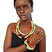African Zulu beaded necklace and round bracelet set - Light Blue