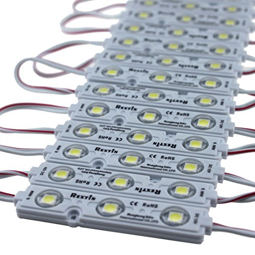 Rextin Super bright 200pcs 3 LED Module White 5050 SMD 66-72LM Each Module Waterproof Decorative Light for Letter Sign Advertising Signs with Tape Adhesive Backside 3 Years Warranty - Thumbnail 3