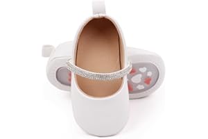 SABATUTU Infant Baby Girls Princess Wedding Dress Mary Jane Flats,Toddler Soft Sole Prewalker Sparkly Lightweight Shoes