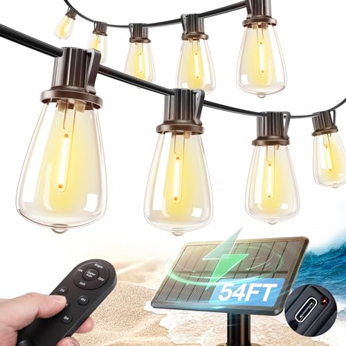 addlon Solar String Lights Outdoor 54FT