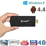 O'plaza Â® MeeGo Pad T02 Wintel Smart Mini PC/Desktop Compute/TV stick dongle Windows 8 + Android 4.4 OS Quad Core Intel 64bit CPU 2GB Ram 32GB Storage