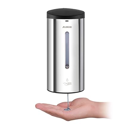 AIKE AK1205 Automatischer Seifenspender Edelstahl Wandmontage mit Infrarot Sensor für Küche und Badezimmer, Große 700 ml Eins