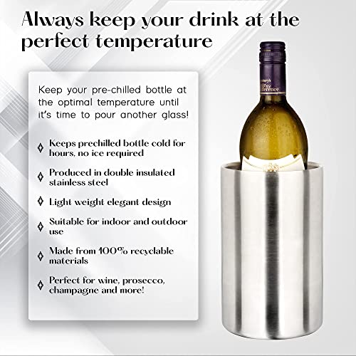 Pixestie Wine Chiller, Prosecco & Champagne Bucket, Wine Bottle Cooler