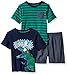 CHEROKEE Toddler Boys' 3 Piece Tee and Short Set, Green, 12M