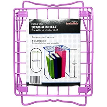 LockerMate It's Academic Stac-A-Shelf 12 Inch Wire Locker Shelf (Lilac)