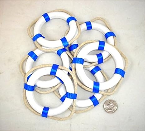 Amazon Com Nautical Decor Store 4 Blue Life Ring Preservers