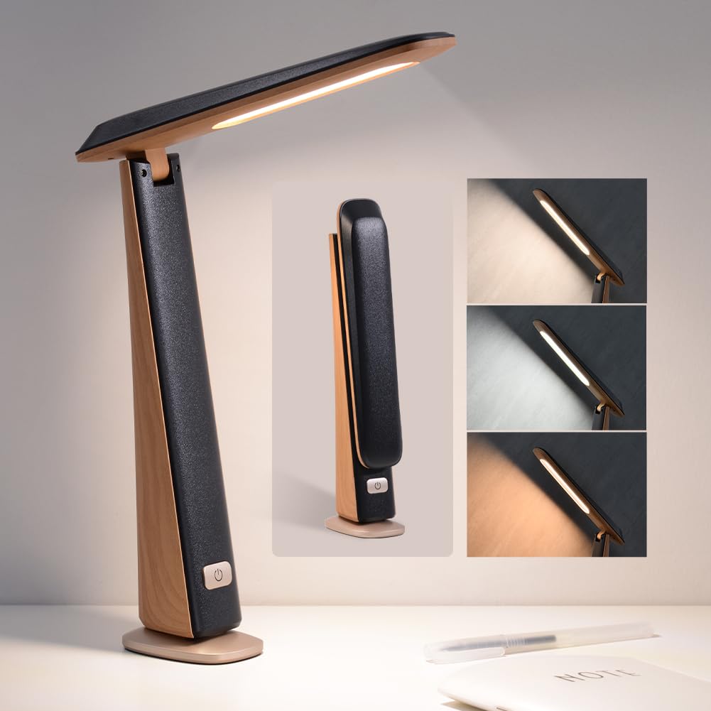 Photo 1 of WILIT Foldable Portable Desk Lamp,Battery Operated Rechargeable Lamps Cordless,Eye-Caring LED Table Lamp with 3 Color Temperatures,Stepless Brightness,Desk Lamps for Office Home College Essentials