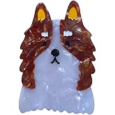 Cuddly Dog Hair Clip,Novelty Acetate Claw Clips,Small Hair Clips for Women,Funny Hair Clips,Brown