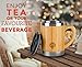 Stainless Steel & Bamboo Coffee Mug - Insulated Wooden Cup with Handle & Lid - Non-Spill On the Go - Keep Your Tea Hot Longer - Unique Gift for Men & Women - 13.5 oz / 400 ml
