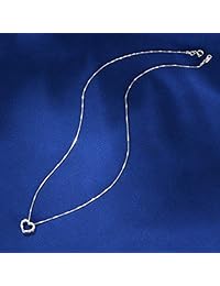 Collar de plata de ley 925 con colgante de circonita cúbica y pendientes de plata de ley para mujer.