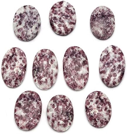 10 (TEN) Lepidolite Worry Stone Slab Thumb Stone Palm Stone with RP Exclusive COA (AM19B3-02)