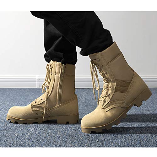 KaiFeng Mens Tan Military Boots Tactical Boots Army Boots for Men Lightweight Jungle Boots(Tan