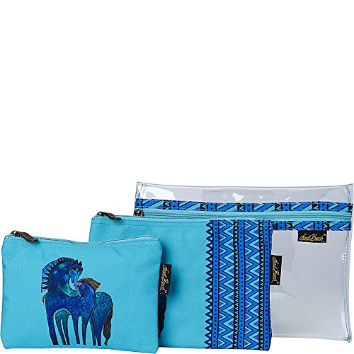 Laurel Burch Indigo Mares Set of 3 Cosmetic Bags (Indigo Mares)
