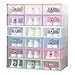 Smilun Portable Shoe Boxes Container for Closet Organizer Clear Plastic Shoe Boxes Shelf Stackable Foldable Organizer Box Multicolour Heart12PCs
