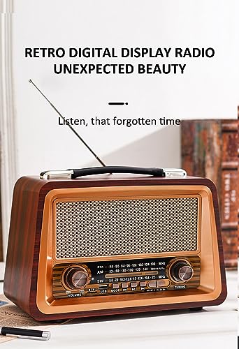 Beauenty Portable Retro Radio Wireless Bluetooth Speakers HIFI Stereo AM/FM/SW 3 Band Radio Receiver Player USB TF AUX MP3 Classic Style
