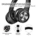Picun P26 Bluetooth Headphones Over Ear Headset 40H Playtime Hi-Fi Stereo Wireless Headphones with Deep Bass Foldable Wired/Wireless/TF for Phone/TV Bluetooth 5.0 Wireless Earphones with Mic (Black)thumb 3