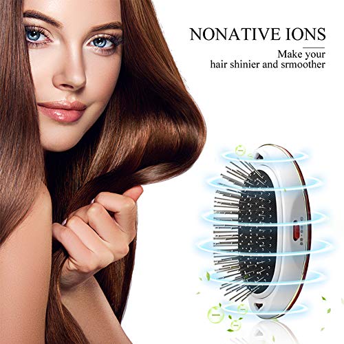 Hair Brush, Ionic Hair Brush with Stainless Steel Tooth Comb,Portable