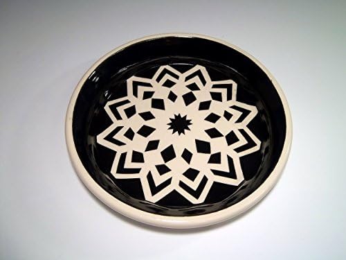 Handmade Stoneware Ceramic Black and White Pie Plate