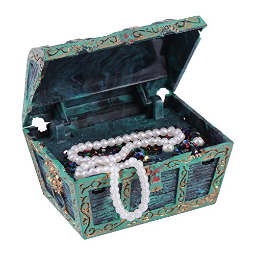 Aquarium Decorations, Artificial Decorative Treasure Jewelry Box Ornament for Fish Tank Aquarium Landscape Decoration (Green)