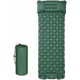 Camping Sleeping Pad, Ultralight Inflatable Mat with Pillow &amp; Foot Pump | Self-inflating pad, 78 x 27 in, built-in pillow &amp; foot pump. Inflates in 30-60s. Connects into a double bed.
