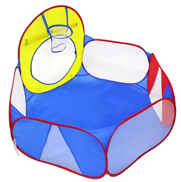Zeph Kids Ball Pit, Baby Toddler Ball Pit Pool play tent, Portable Pop Up Toddlers Playhouse Baby Crawl Playpen Ball Pool with Basketball Hoop (Balls not Included), Birthday Gifts for Kids