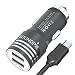 SOUNDPIE 30W 2-Port USB Car Charger with Qualcomm Quick Charge 2.0 Technology For Samsung Galaxy S7/S6/Edge/Edge Plus iPhone 6S 6S Plus Includes a 3.3ft Quick Charge Micro USB Cable(Black)