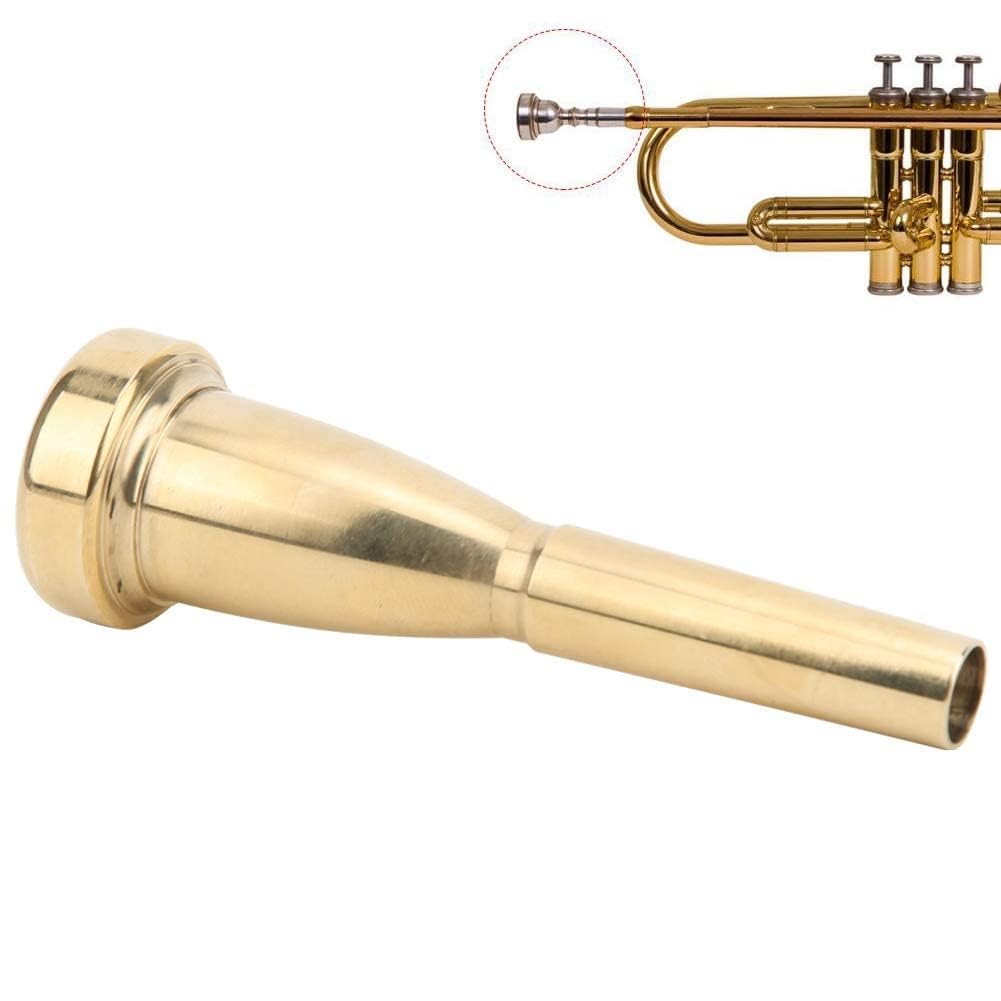 8.7x2.7x2.7cm/3.4x1.1x1.1in Trumpet Mouthpiece, 7C Size Gold Trumpet Mouthpiece 7C Electroplated Brass Musical Instrument 7C Size Instrument Accessory for Beginners Professional Players