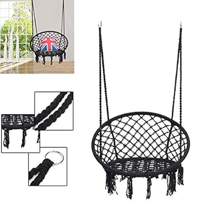 Tradico Round Hammock Adult Outdoor Indoor Dormitory Bedroom Swing Bed Hanging Single Chair with Tools Set