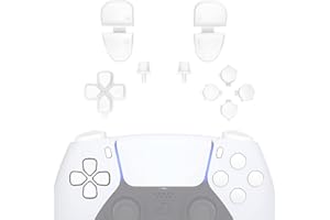eXtremeRate Replacement D-pad R1 L1 R2 L2 Triggers Share Options Face Buttons, White Full Set Buttons Compatible with ps5 Controller BDM-030 BDM-040 BDM-050 - Controller NOT Included