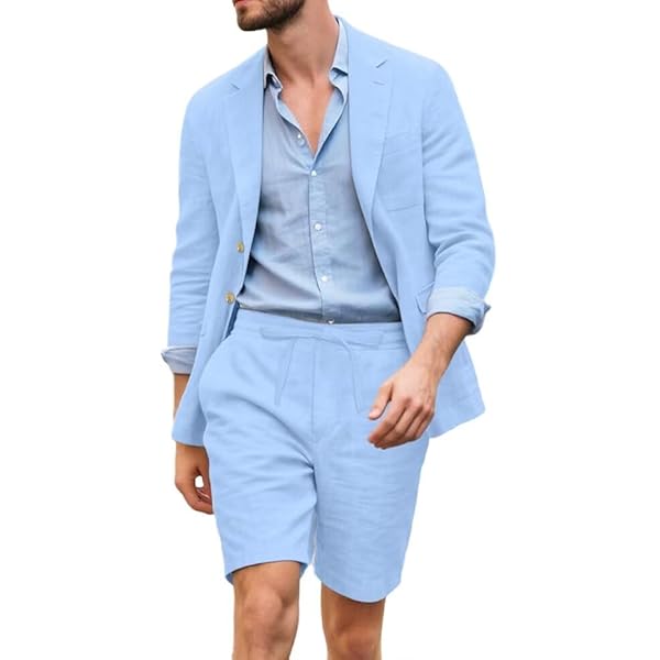 スーツ M ICON SUMMER SUIT SHORTS MON スーツ M ICON SUMMER SUIT SHORTS MON Mens Linen Suit 2 Piece