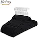 Velvet Hangers, Non Slip Clothes Hangers with Accessory Bar Sturdy and Durable, 360 Degree Chrome Swivel Hook, Ultra Thin Space Saving Hangers for Coat Suit Skirt Dress Shirt Pants - 50 Pack Black