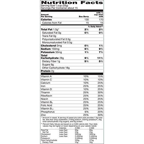 General Mills Cereals Boo Berry Artificial Berry Flavor Frosted Cereal