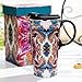 Topadorn Tall Ceramic Travel Mug with Sealed Lid Coffee Cup with Color Box, 17oz. Colouration