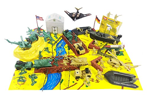 Ultimate bridge attack army playset with bridges, boats, jeeps, t…