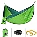 HeyMate Camping Hammock 210T Portable Lightweight Parachute Nylon Hammocks with Tree Straps&Carabiners For Backpacking, Camping, Hiking, Travel, Beach, Yard (Green, 108''x55'')