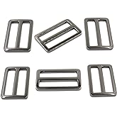 DGOL 10pcs 1-1/2" Slider Webbing Strap Tri Glide Buckles Zinc Alloy Tri-glide Buttons Fasteners