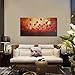 Wieco Art Extra Large Budding Flowers Modern Wrapped 100% Hand Painted Contemporary Abstract Red Floral Oil Paintings Artwork on Canvas Wall Art for Living Room Bedroom Home Decorations