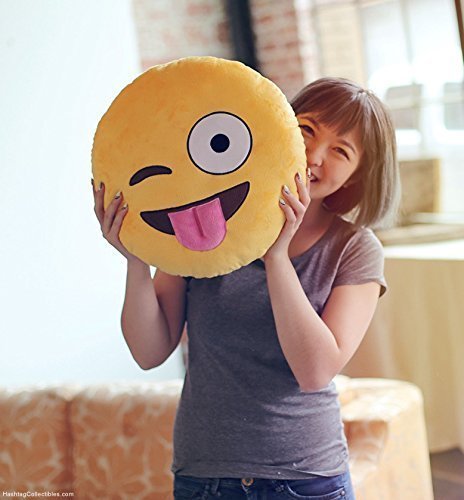 YINGGG-Cute-Emoji-Plush-Pillow-Round-Cushion-Toy-Gift-for-FriendsChildren