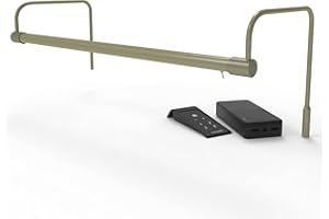 Cocoweb Battery Operated Picture Light in Antique Brass - 21 inch, Rechargeable Battery Included, LED, Remote Control, Dimmable