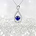 Jane Stone Sterling Silver Infinity Pendant Necklace S925 Blue Sapphire CZ Cubic Zirconia Charm for Women Girls