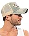 ililily Route 66 Wing Logo Patch Denim Mesh Back Snapback Hat Baseball Cap (ballcap-1081-2)