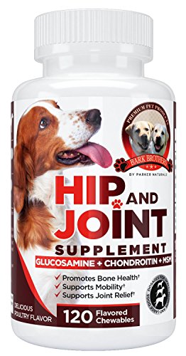 Bark Brothers Hip and Joint Supplement Glucosamine for Dogs, Eases Joint Inflammation, Supports Better Movement, Can Reduce Joint Pain. Anti-inflammatory. 120 Delicious Poultry Chewables