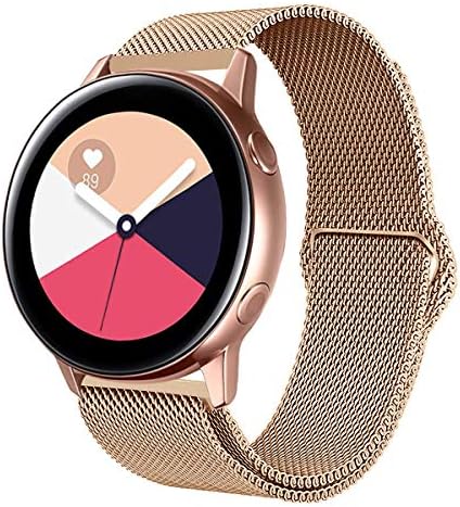 VICARA Compatible with Samsung Galaxy Watch Active (40mm) Bands, Loop Mesh Clasp Adjustable Stainless Steel Replacement Wrist Band for Samsung Galaxy Watch Active SM-R500 (Rose Gold)