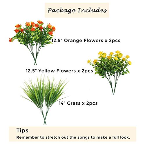 Rinlong Artificial UV Resistant Flowers Outdoor Fake Plants Greenery