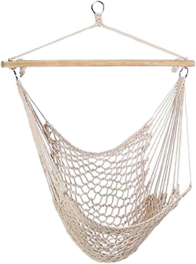 NANANA Swinging Rope Hammock Chair, For Garden, Outdoor Use,White