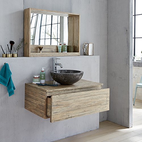Meuble De Salle De Bain En Bois Dhevea Suspendu 80 Cuisines Et Salles De Bain Lavabos De Salle De Bain Kendalfloral Com