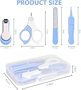 Vicloon 4 in 1 Baby Nail Kit Scissors Clippers Nail File Tweezers Portable Case view 2