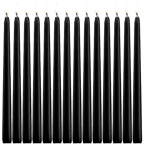 YUCH Black Taper Candles Set of 14 Dripless Candles 12 inch Tall, 3